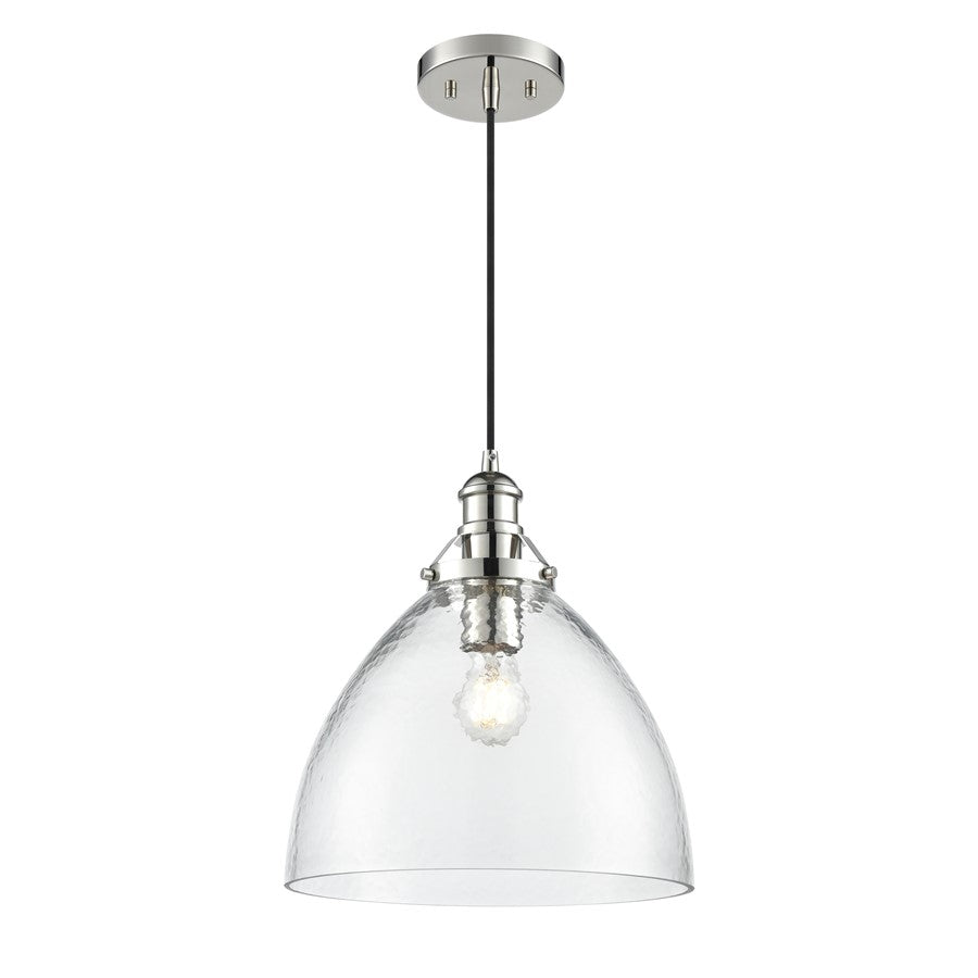 Millennium Lighting Khrisa 1Lt 15" Pendant, PN/Clear Hammered - 218101-PN