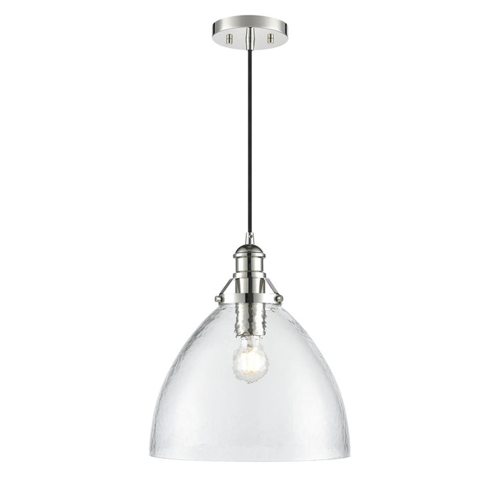 Millennium Lighting Khrisa 1Lt 15" Pendant, PN/Clear Hammered
