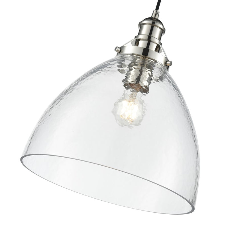 Millennium Lighting Khrisa 1Lt 15" Pendant, PN/Clear Hammered