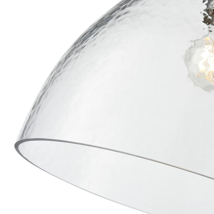 Millennium Lighting Khrisa 1Lt 15" Pendant, PN/Clear Hammered