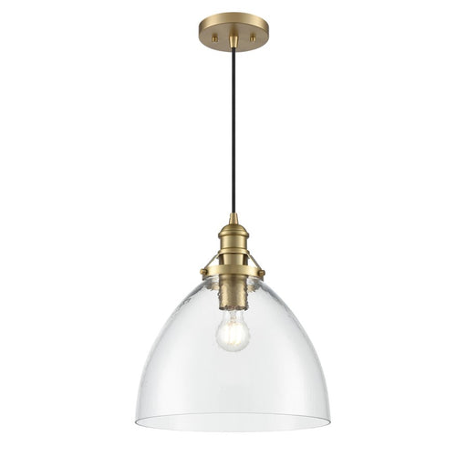 Millennium Lighting Khrisa 1Lt 15" Pendant, Brass/Clear Hammered - 218101-VB