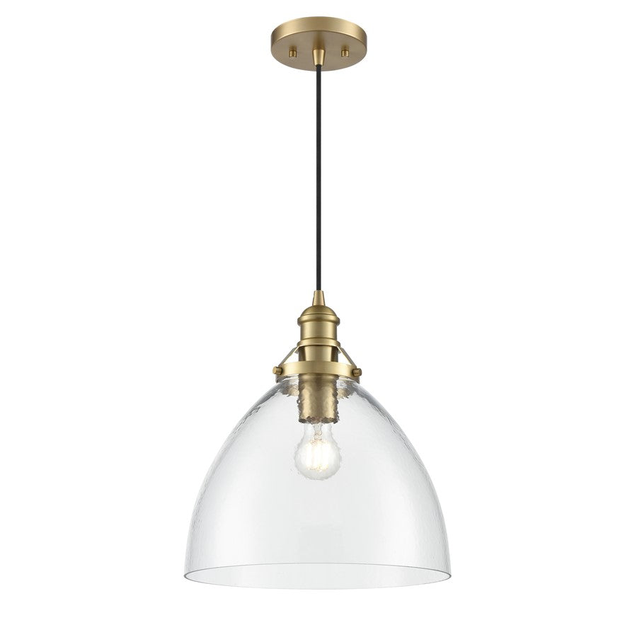 Millennium Lighting Khrisa 1Lt 15" Pendant, Brass/Clear Hammered - 218101-VB
