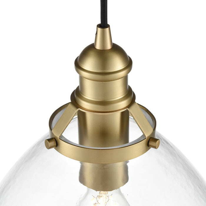 Millennium Lighting Khrisa 1Lt 15" Pendant, Brass/Clear Hammered