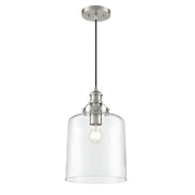 Millennium Lighting Khrisa 1Lt 16" Pendant, BN/Clear Hammered - 218201-BN
