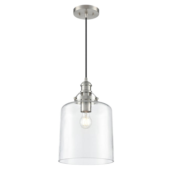 Millennium Lighting Khrisa 1Lt 16" Pendant, BN/Clear Hammered - 218201-BN