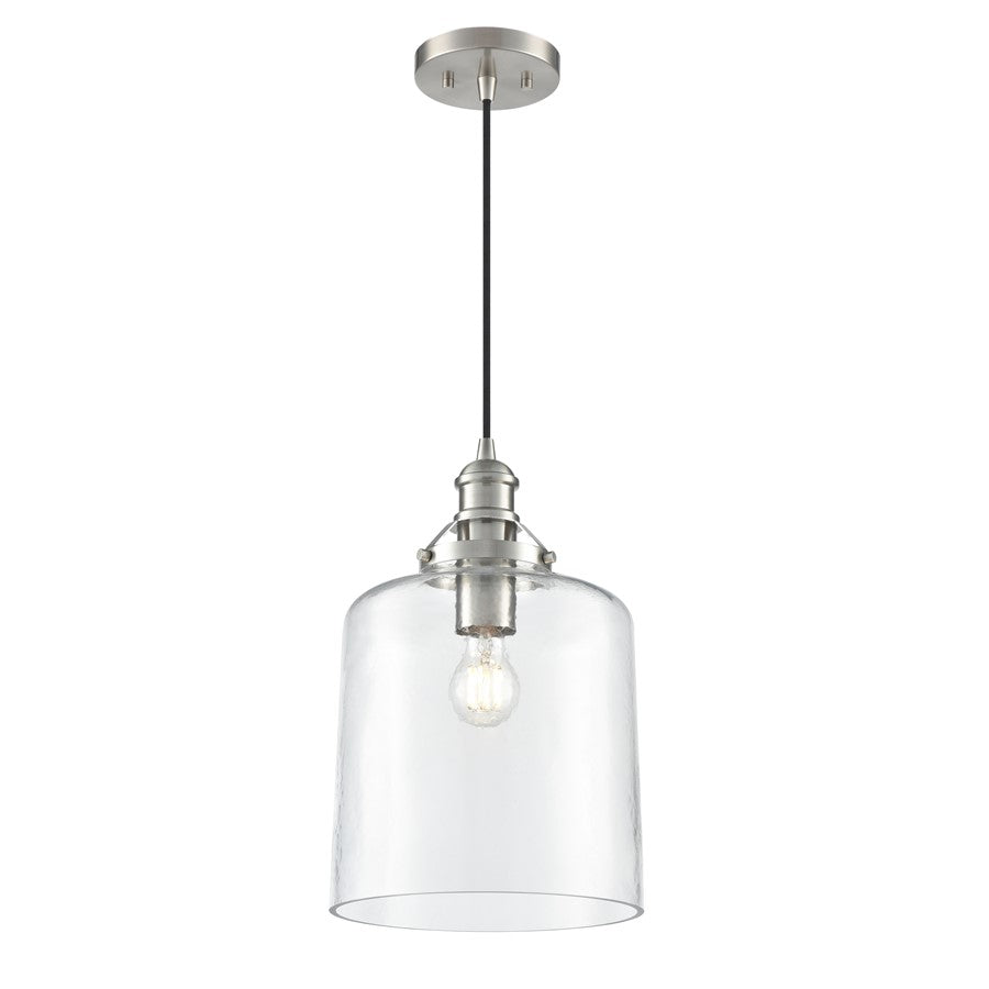 Millennium Lighting Khrisa 1Lt 16" Pendant, BN/Clear Hammered - 218201-BN