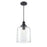 Millennium Lighting Khrisa 1Lt 16" Pendant, Black/Clear Hammered - 218201-MB