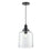 Millennium Lighting Khrisa 1Lt 16" Pendant, Black/Clear Hammered