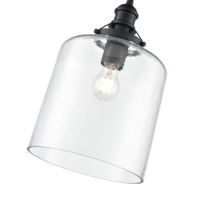 Millennium Lighting Khrisa 1Lt 16" Pendant, Black/Clear Hammered