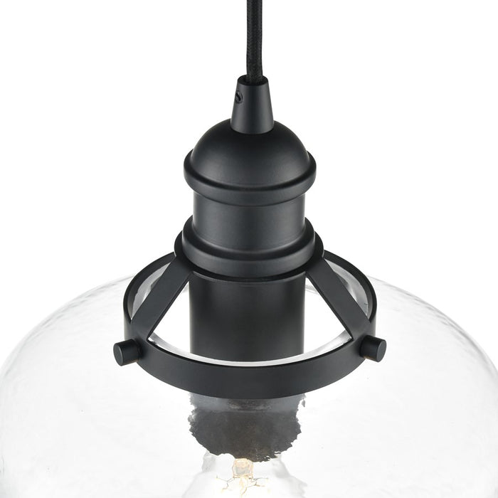 Millennium Lighting Khrisa 1Lt 16" Pendant, Black/Clear Hammered