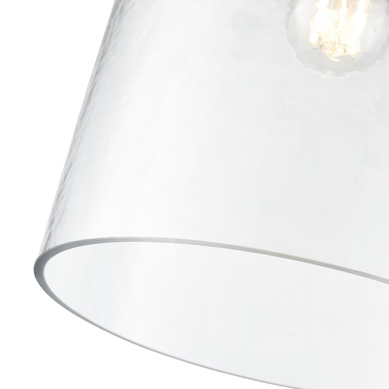 Millennium Lighting Khrisa 1Lt 16" Pendant, Black/Clear Hammered