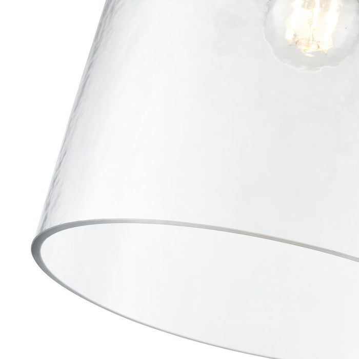 Millennium Lighting Khrisa 1Lt 16" Pendant, Black/Clear Hammered