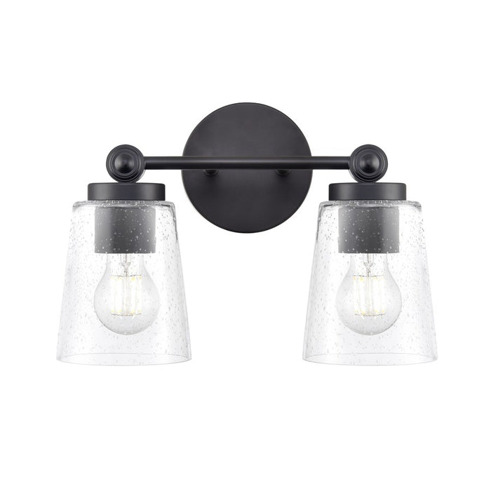 Millennium Lighting Lauryn 2Lt 14" Vanity, Black/Clear Seeded