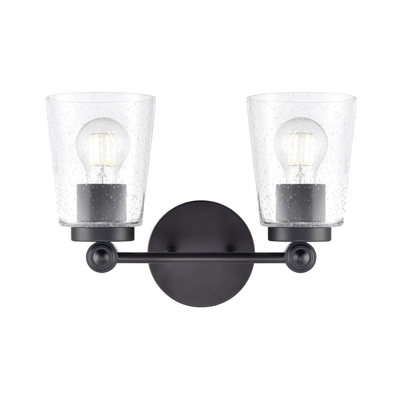 Millennium Lighting Lauryn 2Lt 14" Vanity, Black/Clear Seeded