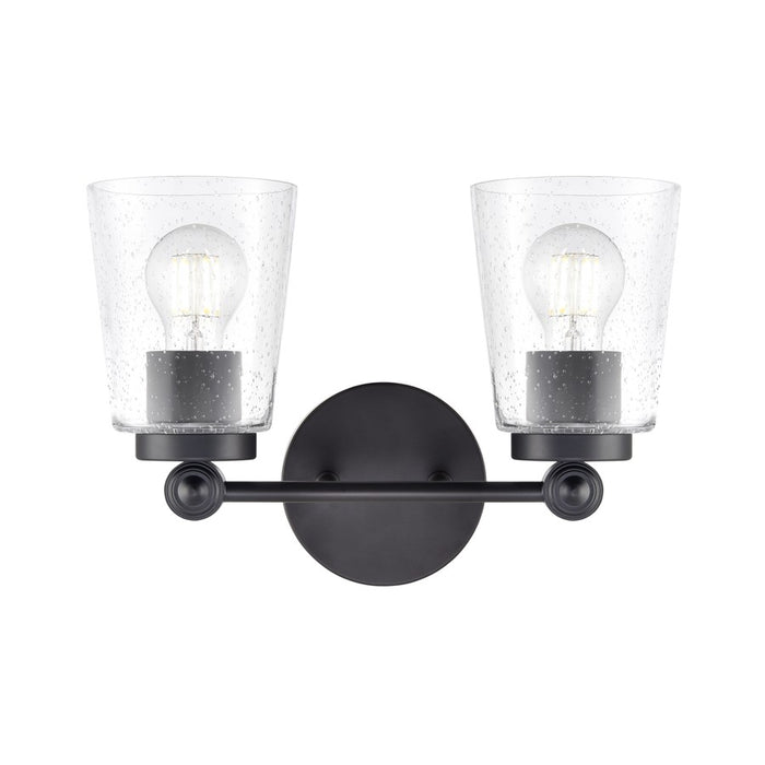 Millennium Lighting Lauryn 2Lt 14" Vanity, Black/Clear Seeded