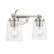 Millennium Lighting Lauryn 2Lt 14" Vanity, Nickel/Clear Seeded - 22002-PN