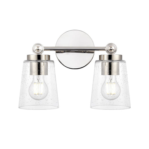 Millennium Lighting Lauryn 2Lt 14" Vanity, Nickel/Clear Seeded