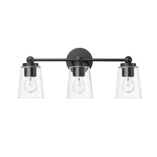Millennium Lighting Lauryn 3Lt Vanity, Black/Clear - 22003-MB