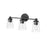 Millennium Lighting Lauryn 3Lt Vanity, Black/Clear