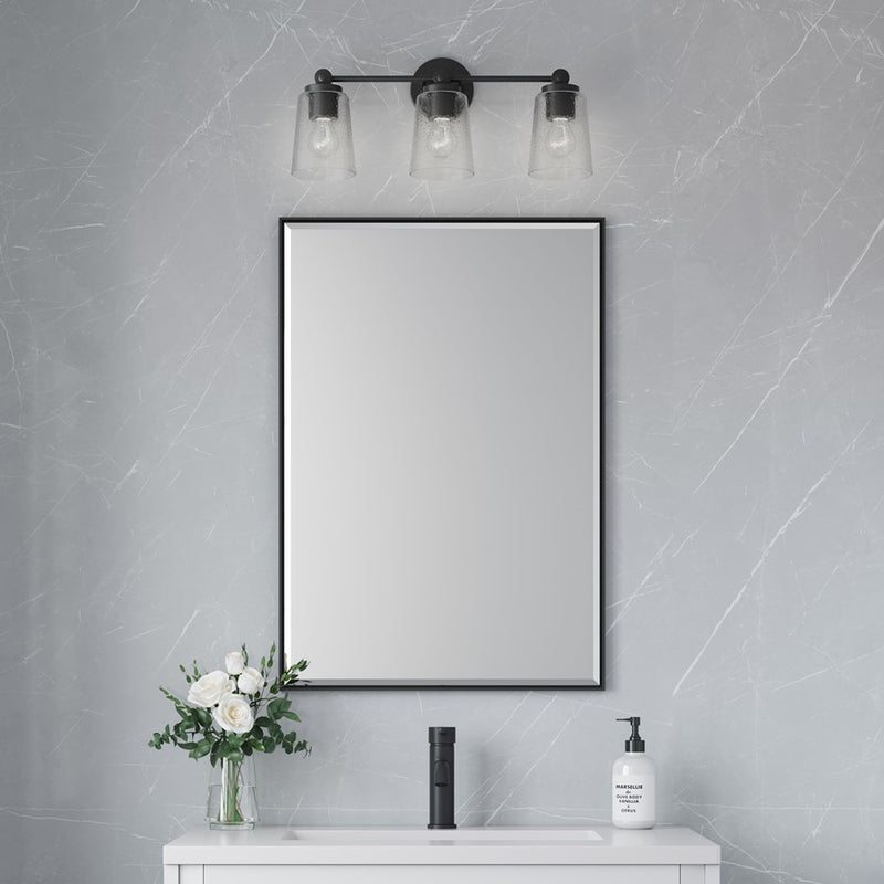 Millennium Lighting Lauryn 3Lt Vanity, Black/Clear