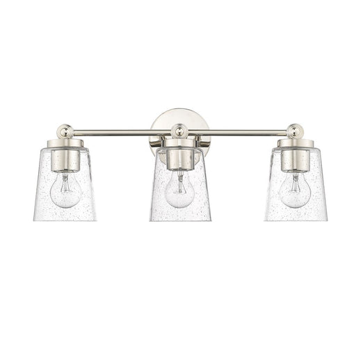 Millennium Lighting Lauryn 3Lt Vanity, Polished Nickel/Clear - 22003-PN