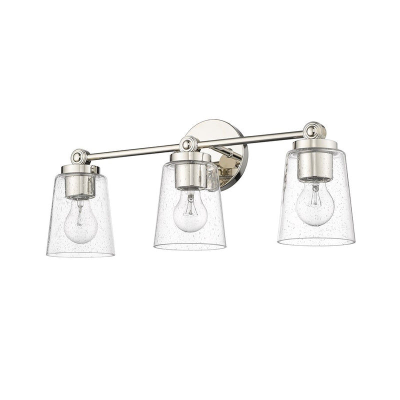 Millennium Lighting Lauryn 3Lt Vanity, Polished Nickel/Clear