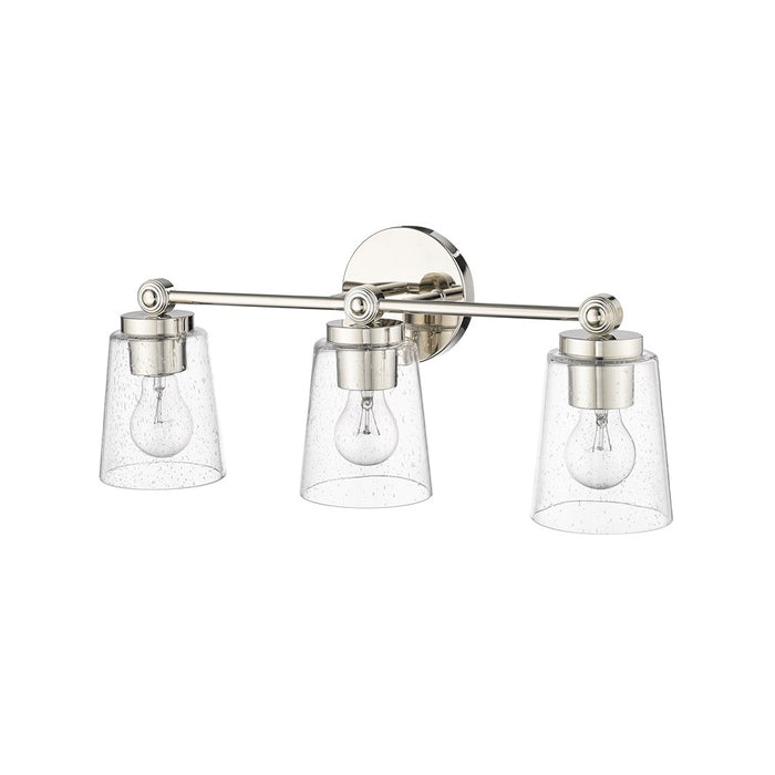 Millennium Lighting Lauryn 3Lt Vanity, Polished Nickel/Clear