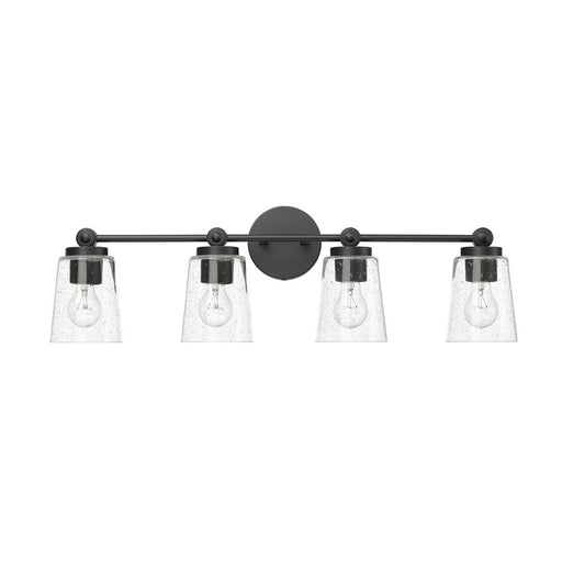 Millennium Lighting Lauryn 4Lt Vanity, Black/Clear - 22004-MB