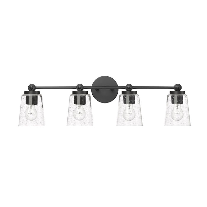 Millennium Lighting Lauryn 4Lt Vanity, Black/Clear - 22004-MB