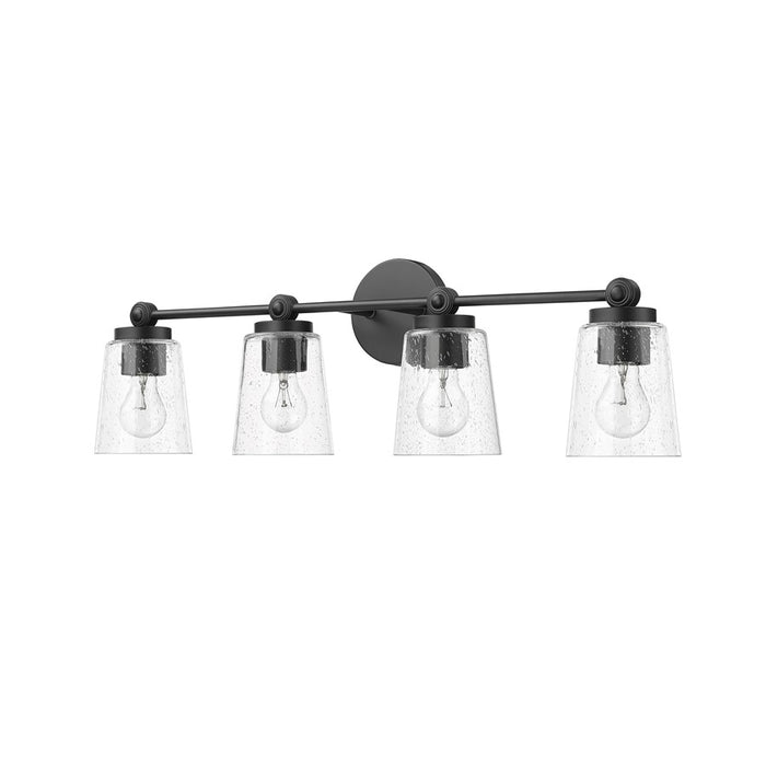 Millennium Lighting Lauryn 4Lt Vanity, Black/Clear