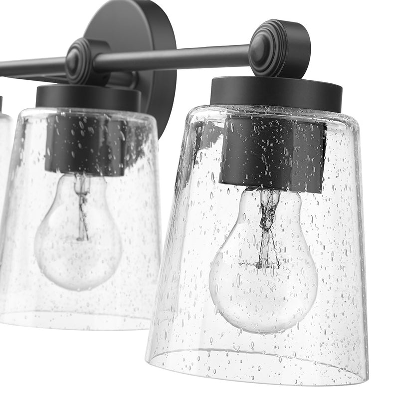 Millennium Lighting Lauryn 4Lt Vanity, Black/Clear
