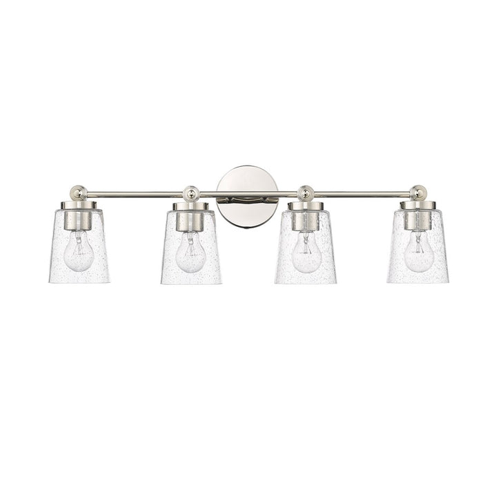 Millennium Lighting Lauryn 4Lt Vanity, Polished Nickel/Clear - 22004-PN