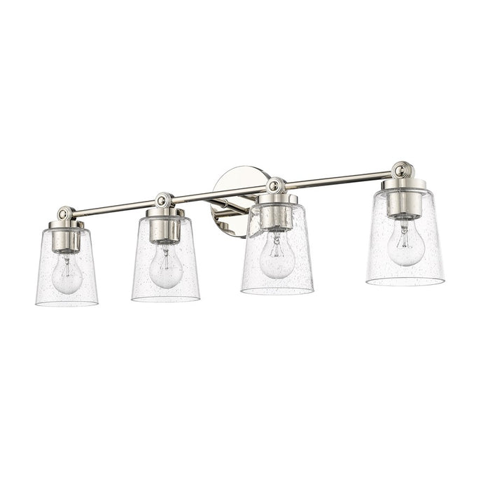 Millennium Lighting Lauryn 4Lt Vanity, Polished Nickel/Clear