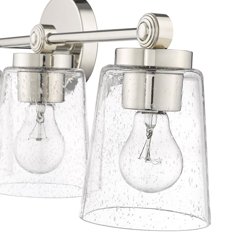 Millennium Lighting Lauryn 4Lt Vanity, Polished Nickel/Clear