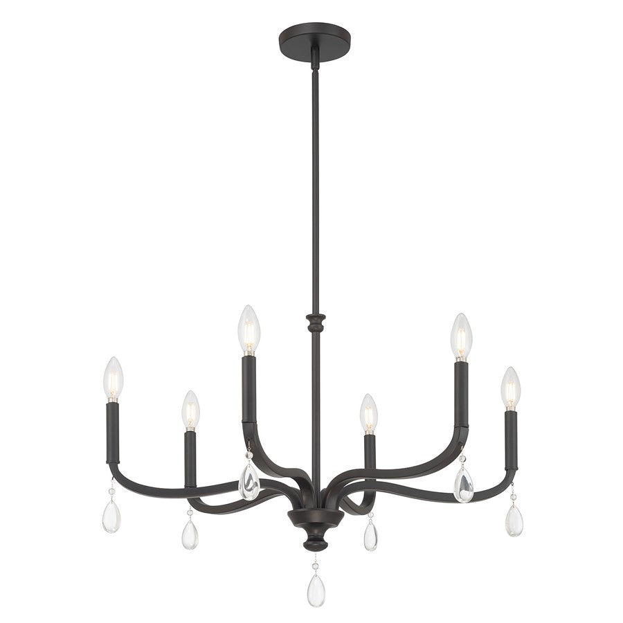 Millennium Lighting Viremont 6 Light Chandelier, Matte Black - 220106-MB