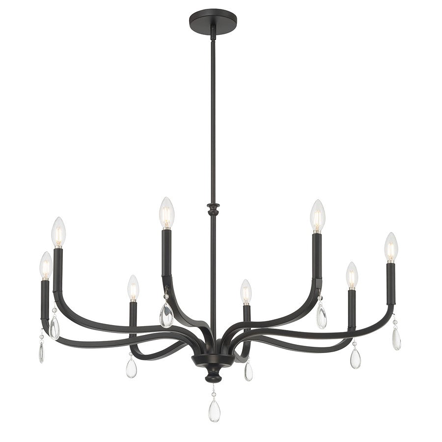 Millennium Lighting Viremont 8 Light Chandelier, Matte Black - 220108-MB