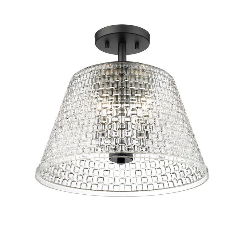 Millennium Lighting Saben 3Lt Semi-Flush Mount, Black