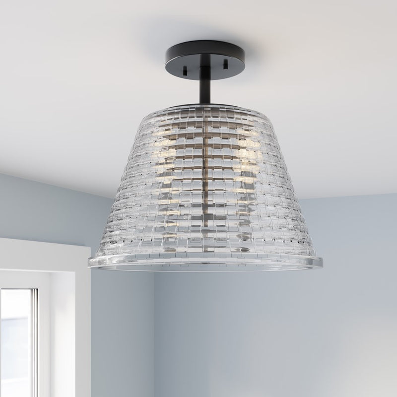 Millennium Lighting Saben 3Lt Semi-Flush Mount, Black