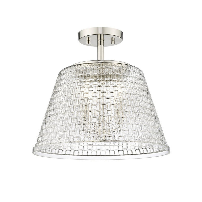 Millennium Lighting Saben 3Lt Semi-Flush Mount, Polished Nickel