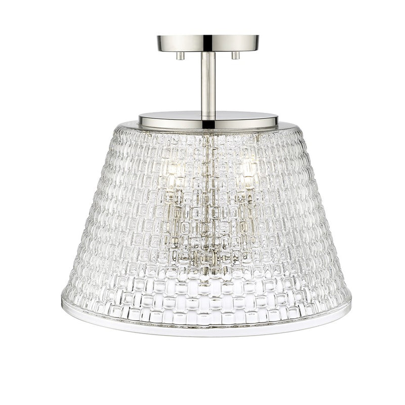 Millennium Lighting Saben 3Lt Semi-Flush Mount, Polished Nickel