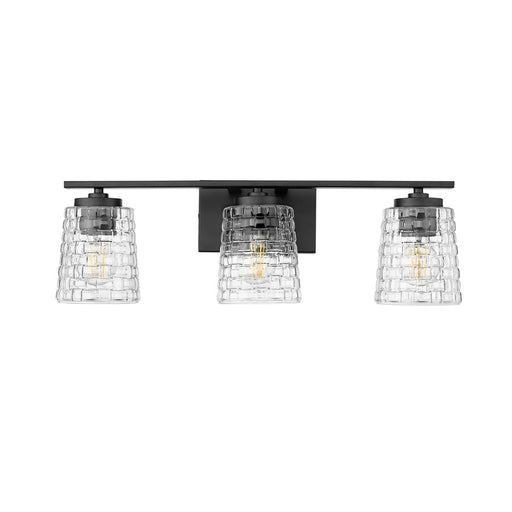 Millennium Lighting Saben 3Lt Vanity, Black/Clear - 22103-MB