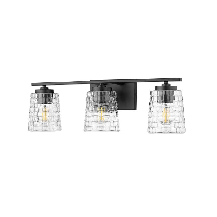 Millennium Lighting Saben 3Lt Vanity, Black/Clear