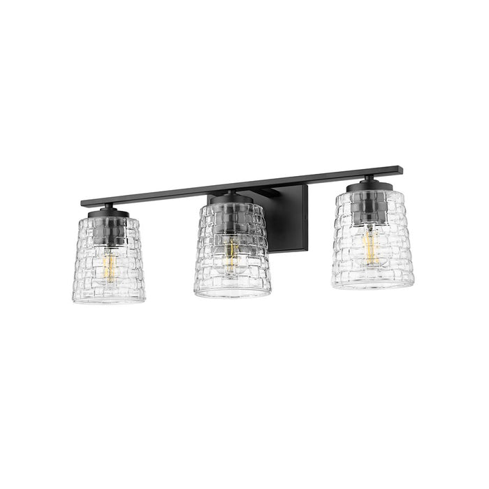 Millennium Lighting Saben 3Lt Vanity, Black/Clear