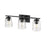 Millennium Lighting Saben 3Lt Vanity, Black/Clear
