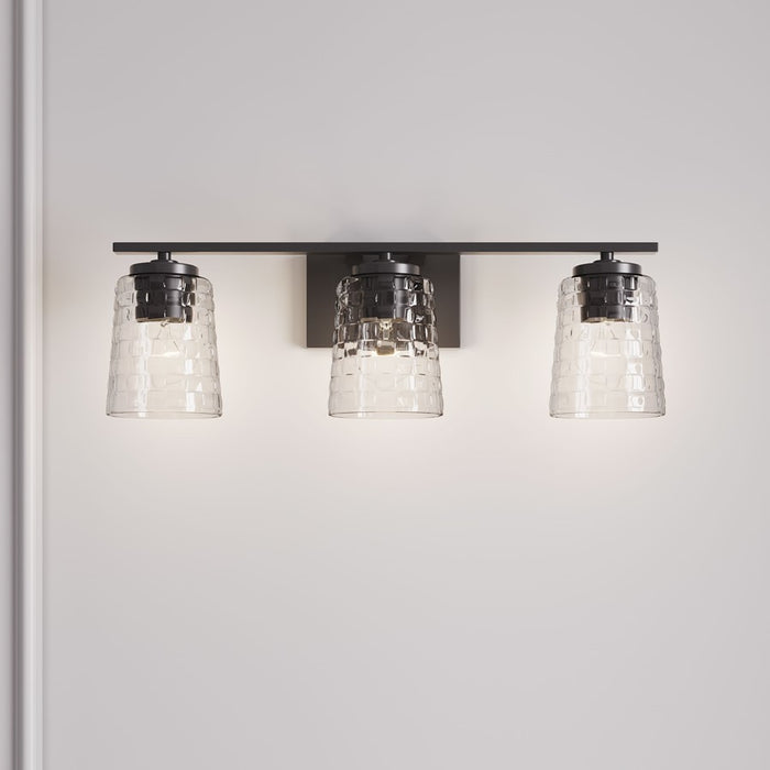 Millennium Lighting Saben 3Lt Vanity, Black/Clear