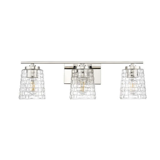 Millennium Lighting Saben 3Lt Vanity, Polished Nickel/Clear - 22103-PN