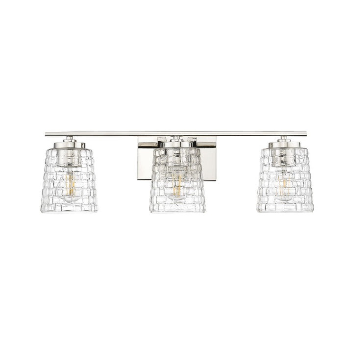 Millennium Lighting Saben 3Lt Vanity, Polished Nickel/Clear - 22103-PN