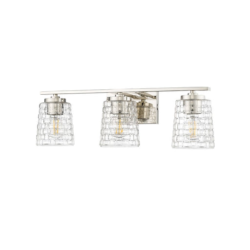 Millennium Lighting Saben 3Lt Vanity, Polished Nickel/Clear