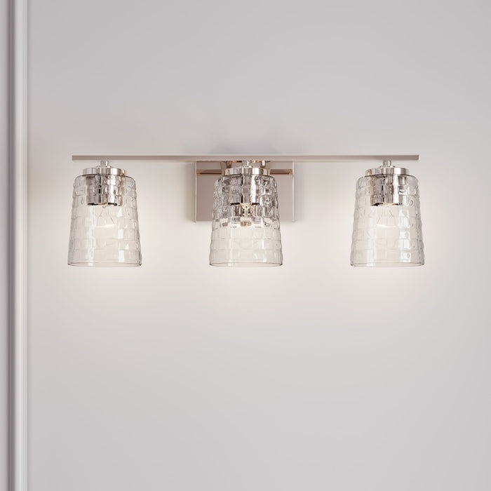 Millennium Lighting Saben 3Lt Vanity, Polished Nickel/Clear