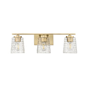 Millennium Lighting Saben 3Lt Vanity, Vintage Brass/Clear - 22103-VB